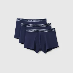Set de três boxers com elástico logótipo