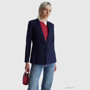 Blazer em viscose mista stretch