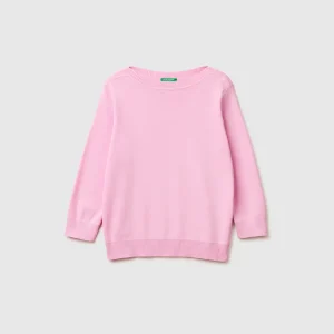 Camisola rosa com decote à barco