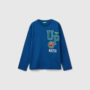 T-shirt de manga comprida em algodão orgânico
