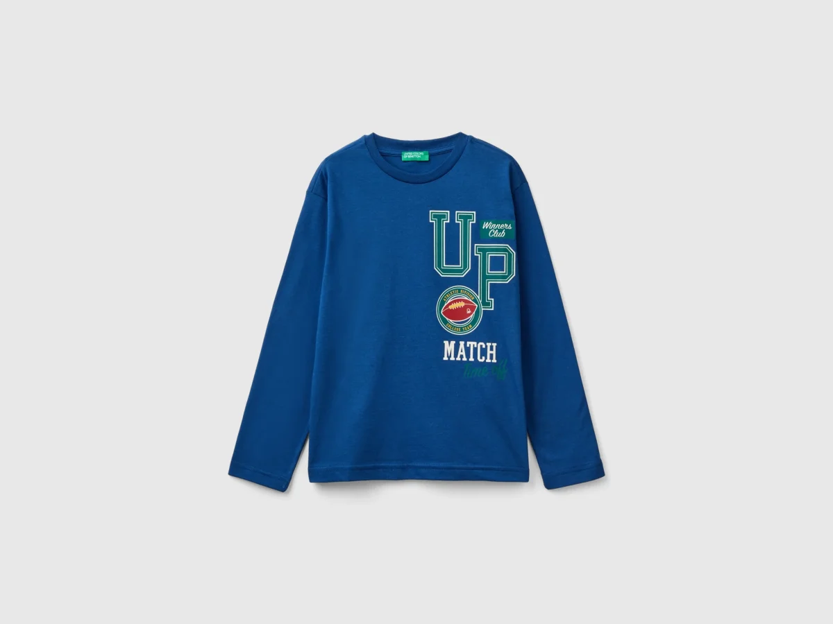 T-shirt de manga comprida em algodão orgânico