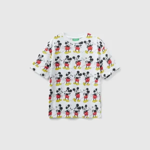 T-shirt branca com estampa Mickey Mouse