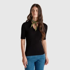 T-shirt slim fit em algodão de fibra longa