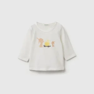 T-shirt com estampa em algodão
