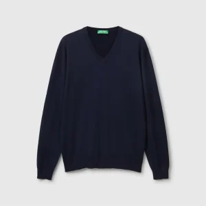 Camisola em algodão puro com decote em V