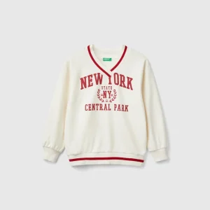 Sweat com decote em V