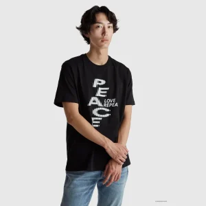 T-shirt relaxed fit com estampa à frente e atrás