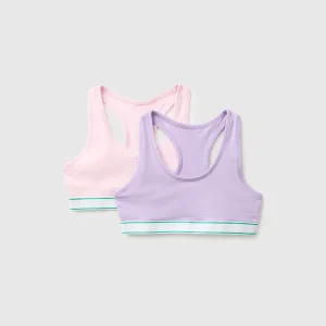 Dois brassieres desportivos em algodão