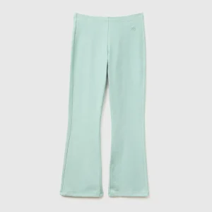 Leggings à boca-de-sino em algodão stretch