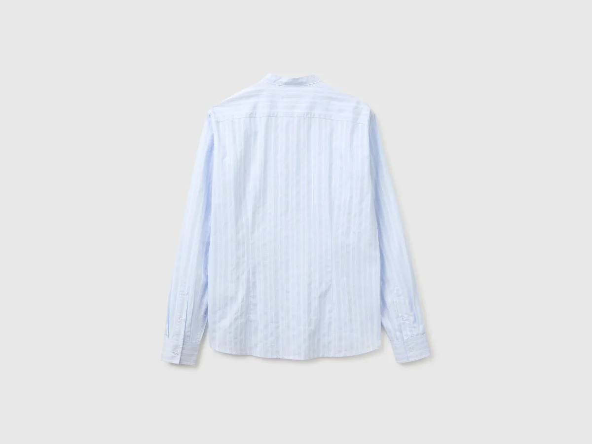 Camisa às riscas gola coreana - Image 3