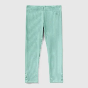 Leggings quentes regular fit em canelado