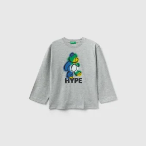 T-shirt de gola redonda com estampa