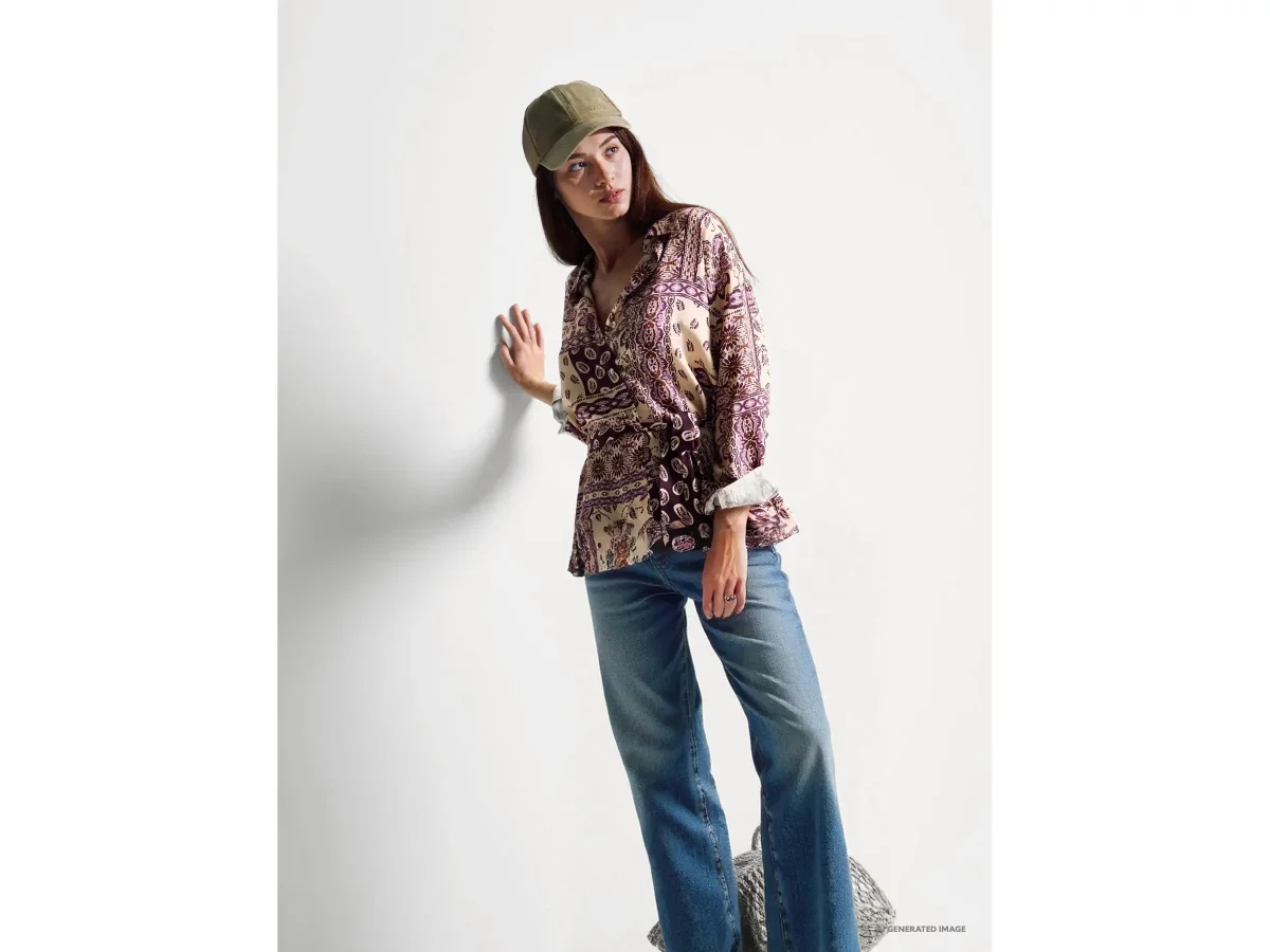 Jeans cropped em algodão - Image 4