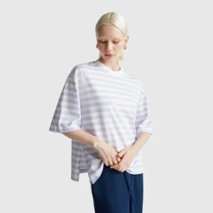 T-shirt às riscas over fit