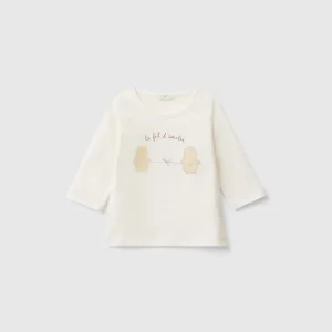 T-shirt de manga comprida em algodão orgânico quente