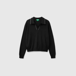 Polo de malha em pura lã Merino