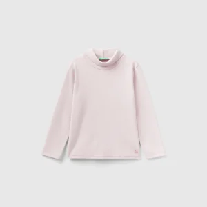 T-shirt de gola alta em algodão quente orgânico