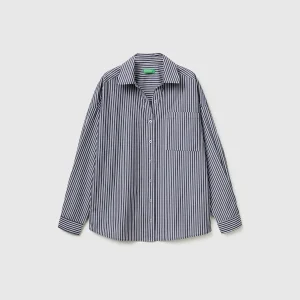 Camisa às riscas 100% algodão