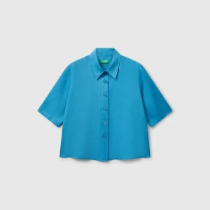 Camisa curta em puro linho