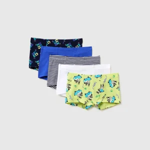 Cinco boxers em algodão elástico