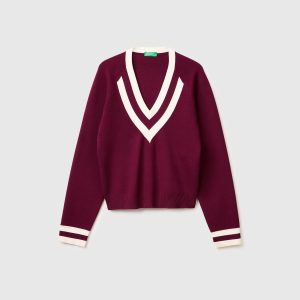 Camisola decote em V boxy fit