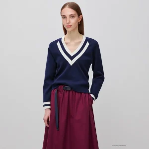 Camisola decote em V boxy fit