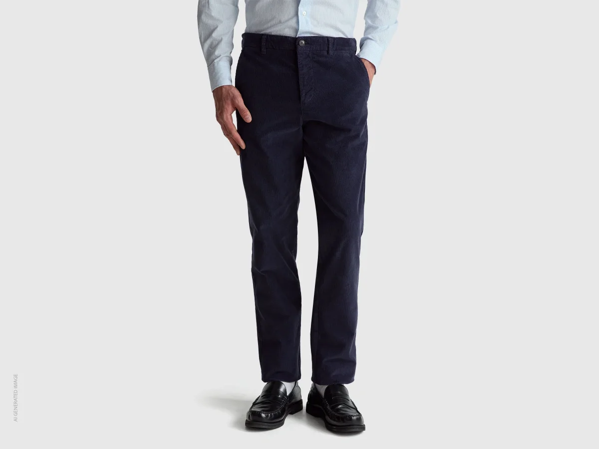 Calças slim fit em veludo stretch - Image 2