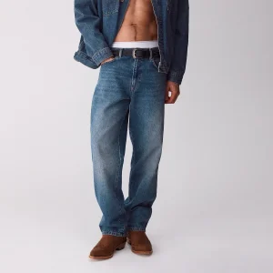 Jeans regular fit lavagem vintage