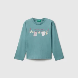 T-shirt em algodão com estampa glitter