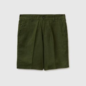 Calças curtas em linho puro
