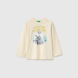 T-shirt com estampa em algodão quente