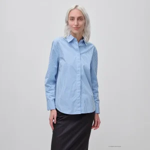 Camisa em algodão às riscas