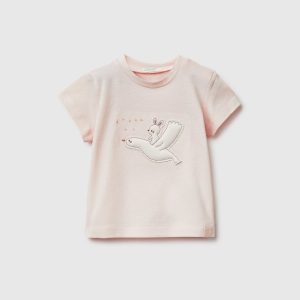 T-shirt com aplicação em algodão orgânico
