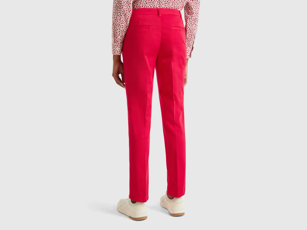 Chinos slim fit em algodão cor de ameixa - Image 3