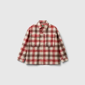 Camisa aos quadrados em algodão stretch