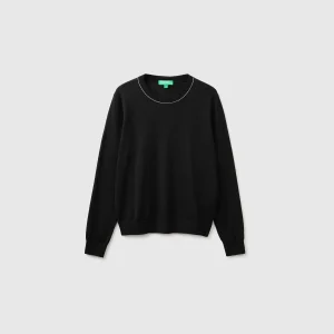 Camisola de gola redonda em pura lã Merino