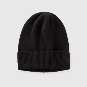 Gorro preto em pura lã Merino