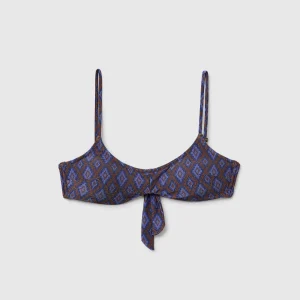 Brassiere de biquíni com estampado étnico e lurex