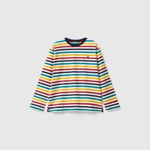 T-shirt às riscas 100% algodão