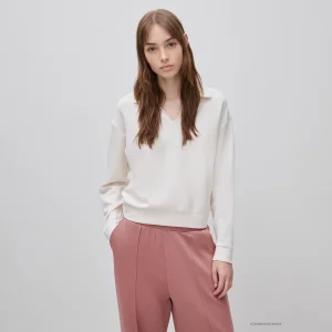 Sweat fluida com gola estilo polo