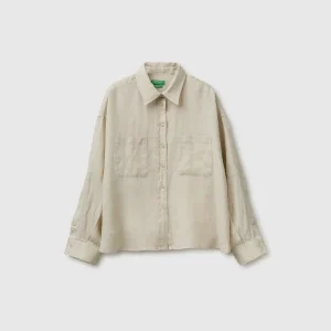 Camisa com bolsos 100% linho