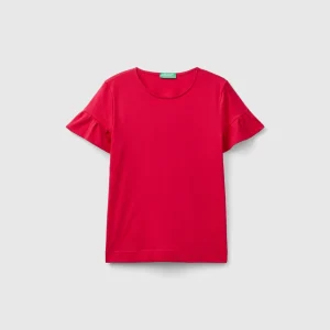 T-shirt com manga folho