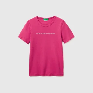 T-shirt de manga curta com logótipo glitter