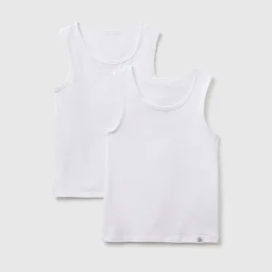 Duas t-shirts sem mangas interiores em algodão stretch