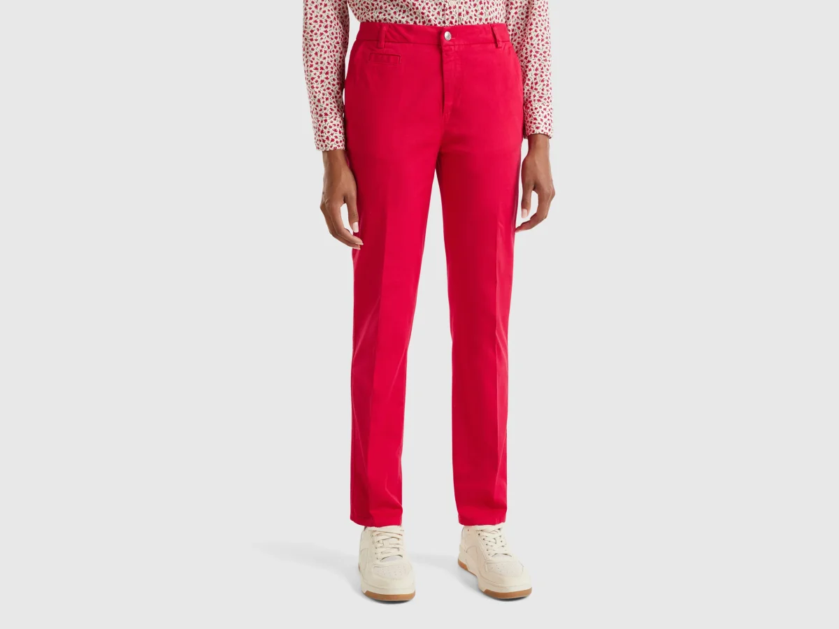 Chinos slim fit em algodão cor de ameixa - Image 2